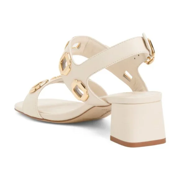 Larroudé Milan Sandal In Ivory Leather - Picture 5 of 12